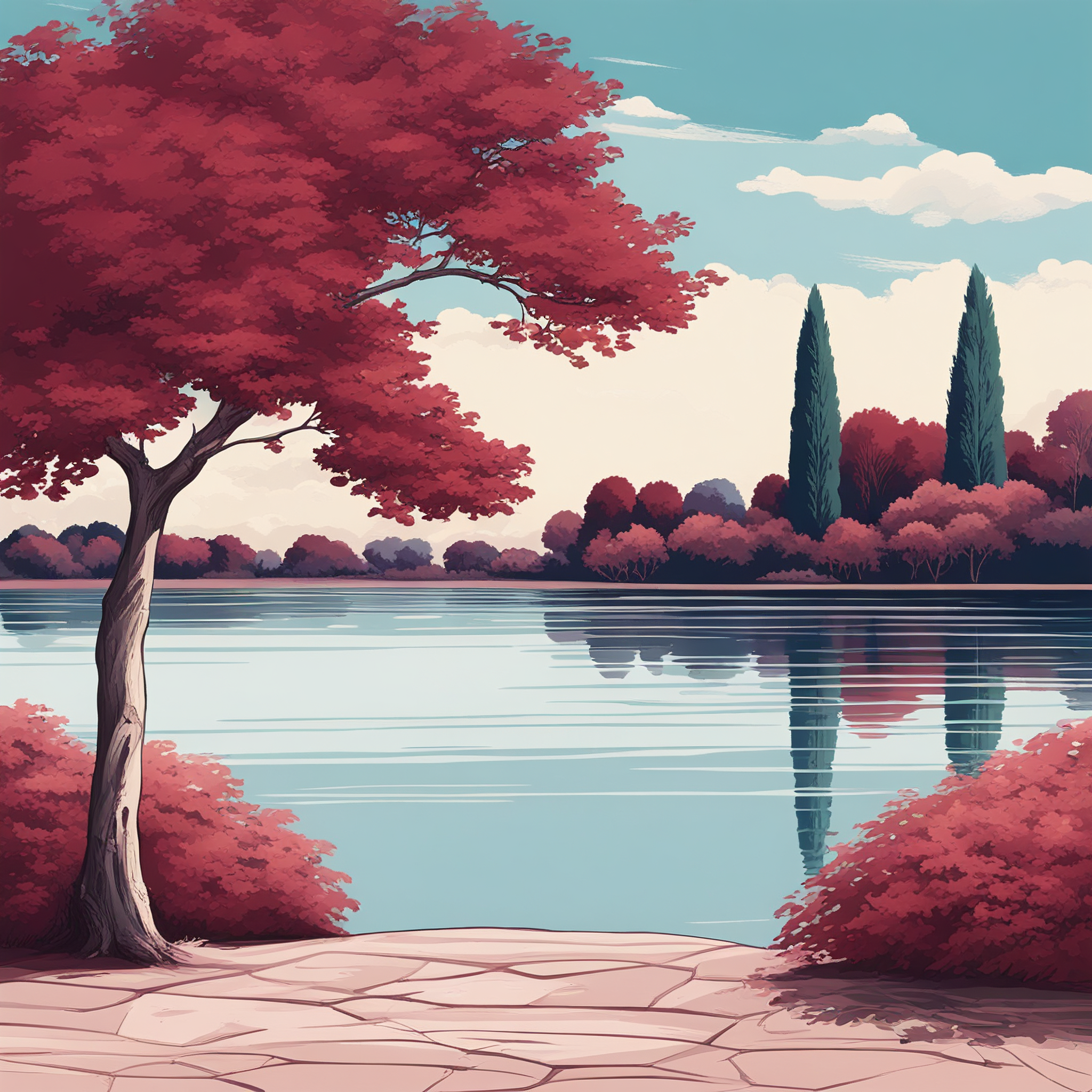 AI Lake and Trees